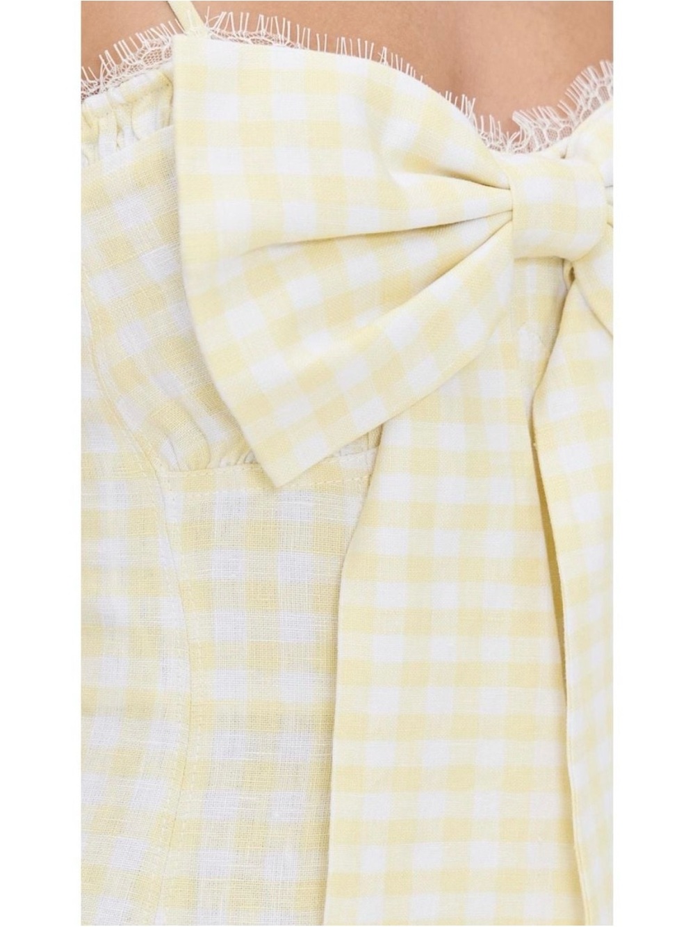 LoveShackFancy CLARINE GINGHAM BOW MINI DRESS - Picture 2 of 15